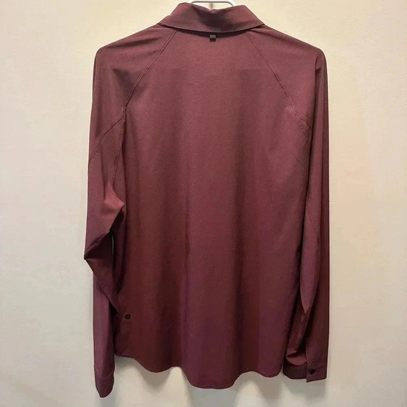 Lululemon Maroon Microstripe Button Front Shirt - Picture 2 of 4